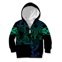 Filipino Sun Tribal Tattoo Kid Hoodie Philippines Inspired Barong Blue Art