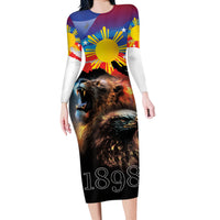 Philippines Lion and Eagle 1898 Long Sleeve Bodycon Dress Pilipinas Maligayang Araw ng Kalayaan