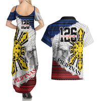 Philippines 126th Independence Day Couples Matching Summer Maxi Dress and Hawaiian Shirt Pilipinas Hunyo 12 Maligayang Araw ng Kalayaan