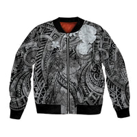 Pacific Beauty Girl Bomber Jacket Black Polyneisan Tribal Vintage Motif