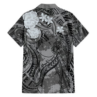 Pacific Beauty Girl Family Matching Tank Maxi Dress and Hawaiian Shirt Black Polyneisan Tribal Vintage Motif