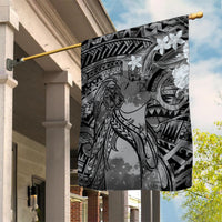 Pacific Beauty Girl Garden Flag Black Polyneisan Tribal Vintage Motif LT9 House Flag Black - Polynesian Pride