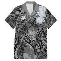 Pacific Beauty Girl Hawaiian Shirt Black Polyneisan Tribal Vintage Motif LT9 Black - Polynesian Pride