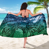 Pacific Beauty Girl Sarong Blue Polyneisan Tribal Vintage Motif