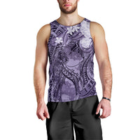 Pacific Beauty Girl Men Tank Top Violet Polyneisan Tribal Vintage Motif LT9 - Polynesian Pride