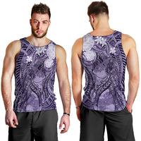 Pacific Beauty Girl Men Tank Top Violet Polyneisan Tribal Vintage Motif LT9 - Polynesian Pride