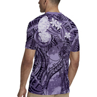 Pacific Beauty Girl Rugby Jersey Violet Polyneisan Tribal Vintage Motif