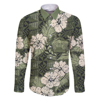 Tongan Kupesi Ngatu Hibiscus Vintage Motif Family Matching Puletasi and Hawaiian Shirt