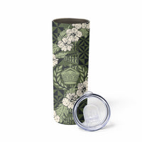 Tongan Kupesi Ngatu Hibiscus Vintage Motif Skinny Tumbler