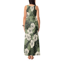 Tongan Kupesi Ngatu Hibiscus Vintage Motif Tank Maxi Dress LT9 - Polynesian Pride