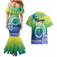 Malpampa Vanuatu Couples Matching Mermaid Dress and Hawaiian Shirt Hibiscus Sand Drawing with Pacific Pattern