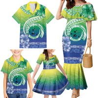 Malpampa Vanuatu Family Matching Mermaid Dress and Hawaiian Shirt Hibiscus Sand Drawing with Pacific Pattern LT9 - Polynesian Pride