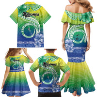 Malpampa Vanuatu Family Matching Mermaid Dress and Hawaiian Shirt Hibiscus Sand Drawing with Pacific Pattern LT9 - Polynesian Pride