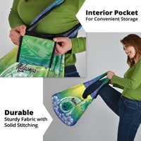 Malpampa Vanuatu Grocery Bag Hibiscus Sand Drawing with Pacific Pattern