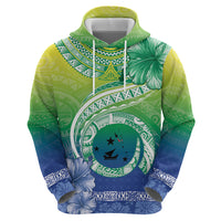 Malpampa Vanuatu Hoodie Hibiscus Sand Drawing with Pacific Pattern