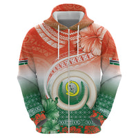 Penama Vanuatu Hoodie Hibiscus Sand Drawing with Pacific Pattern