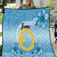Sanma Vanuatu Quilt Hibiscus Sand Drawing with Pacific Pattern LT9 Blue Art - Polynesian Pride