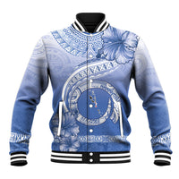 Shefa Vanuatu Baseball Jacket Hibiscus Sand Drawing with Pacific Pattern LT9 Unisex Blue Art - Polynesian Pride