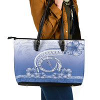 Shefa Vanuatu Leather Tote Bag Hibiscus Sand Drawing with Pacific Pattern LT9 - Polynesian Pride