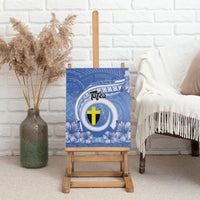 Tafea Vanuatu Canvas Wall Art Hibiscus Sand Drawing with Pacific Pattern