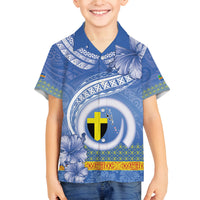 Tafea Vanuatu Family Matching Summer Maxi Dress and Hawaiian Shirt Hibiscus Sand Drawing with Pacific Pattern LT9 Son's Shirt Blue Art - Polynesian Pride