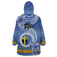 Tafea Vanuatu Wearable Blanket Hoodie Hibiscus Sand Drawing with Pacific Pattern LT9 - Polynesian Pride