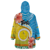 Torba Vanuatu Wearable Blanket Hoodie Hibiscus Sand Drawing with Pacific Pattern LT9 - Polynesian Pride