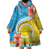 Torba Vanuatu Wearable Blanket Hoodie Hibiscus Sand Drawing with Pacific Pattern LT9 - Polynesian Pride