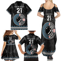Custom Fiji and New Zealand Family Matching Summer Maxi Dress and Hawaiian Shirt Maori Fern Mix Tapa Tribal Unique