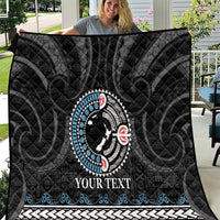 Custom Fiji and New Zealand Quilt Maori Fern Mix Tapa Tribal Unique LT9 Black - Polynesian Pride