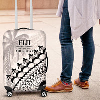 Custom Fiji Rugby Cibi Dance Luggage Cover Create History World Cup Sevens LT9 White - Polynesian Pride