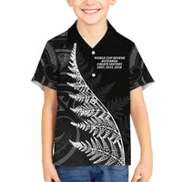 New Zealand Black Fern 7s Family Matching Summer Maxi Dress and Hawaiian Shirt History World Cup Sevens LT9 Son's Shirt Black - Polynesian Pride