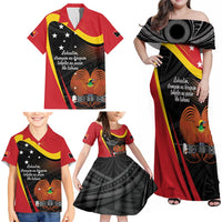 Personalised Papua Niugini Tok Pisin Wik Family Matching Off Shoulder Maxi Dress and Hawaiian Shirt LT9 - Polynesian Pride