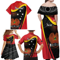 Personalised Papua Niugini Tok Pisin Wik Family Matching Off Shoulder Maxi Dress and Hawaiian Shirt LT9 - Polynesian Pride