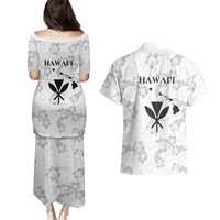 Hawaii Lei Kamehameha Couples Matching Puletasi and Hawaiian Shirt Ke'oke'o Seamless Pattern Hibiscus Flower LT9 - Polynesian Pride