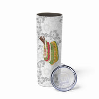 Hawaii Lei Kamehameha Skinny Tumbler Ke'oke'o Seamless Pattern Hibiscus Flower LT9 - Polynesian Pride