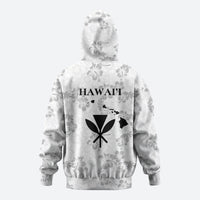 Hawaii Lei Kamehameha Zip Hoodie Ke'oke'o Seamless Pattern Hibiscus Flower