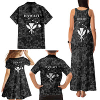 Hawaii Lei Kamehameha Family Matching Tank Maxi Dress and Hawaiian Shirt Ele'ele Seamless Pattern Hibiscus Flower LT9 - Polynesian Pride