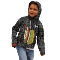 Hawaii Lei Kamehameha Kid Hoodie Ele'ele Seamless Pattern Hibiscus Flower LT9 - Polynesian Pride