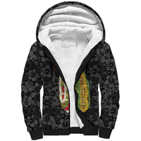 Hawaii Lei Kamehameha Sherpa Hoodie Ele'ele Seamless Pattern Hibiscus Flower