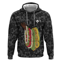 Hawaii Lei Kamehameha Zip Hoodie Ele'ele Seamless Pattern Hibiscus Flower