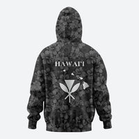 Hawaii Lei Kamehameha Zip Hoodie Ele'ele Seamless Pattern Hibiscus Flower