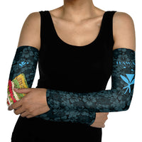 Hawaii Lei Kamehameha Arm Sleeves Uliuli Seamless Pattern Hibiscus Flower LT9 - Polynesian Pride