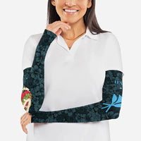 Hawaii Lei Kamehameha Arm Sleeves Uliuli Seamless Pattern Hibiscus Flower LT9 - Polynesian Pride