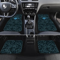 Hawaii Lei Kamehameha Car Mats Uliuli Seamless Pattern Hibiscus Flower LT9 Set 4pcs Blue - Polynesian Pride