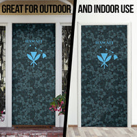 Hawaii Lei Kamehameha Door Cover Uliuli Seamless Pattern Hibiscus Flower LT9 - Polynesian Pride