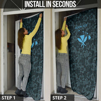 Hawaii Lei Kamehameha Door Cover Uliuli Seamless Pattern Hibiscus Flower LT9 - Polynesian Pride