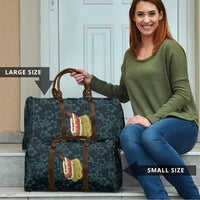 Hawaii Lei Kamehameha Travel Bag Uliuli Seamless Pattern Hibiscus Flower