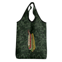 Hawaii Lei Kamehameha Grocery Bag Oma'oma'o Seamless Pattern Hibiscus Flower