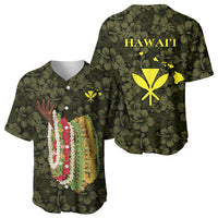 Hawaii Lei Kamehameha Baseball Jersey Melemele Seamless Pattern Hibiscus Flower